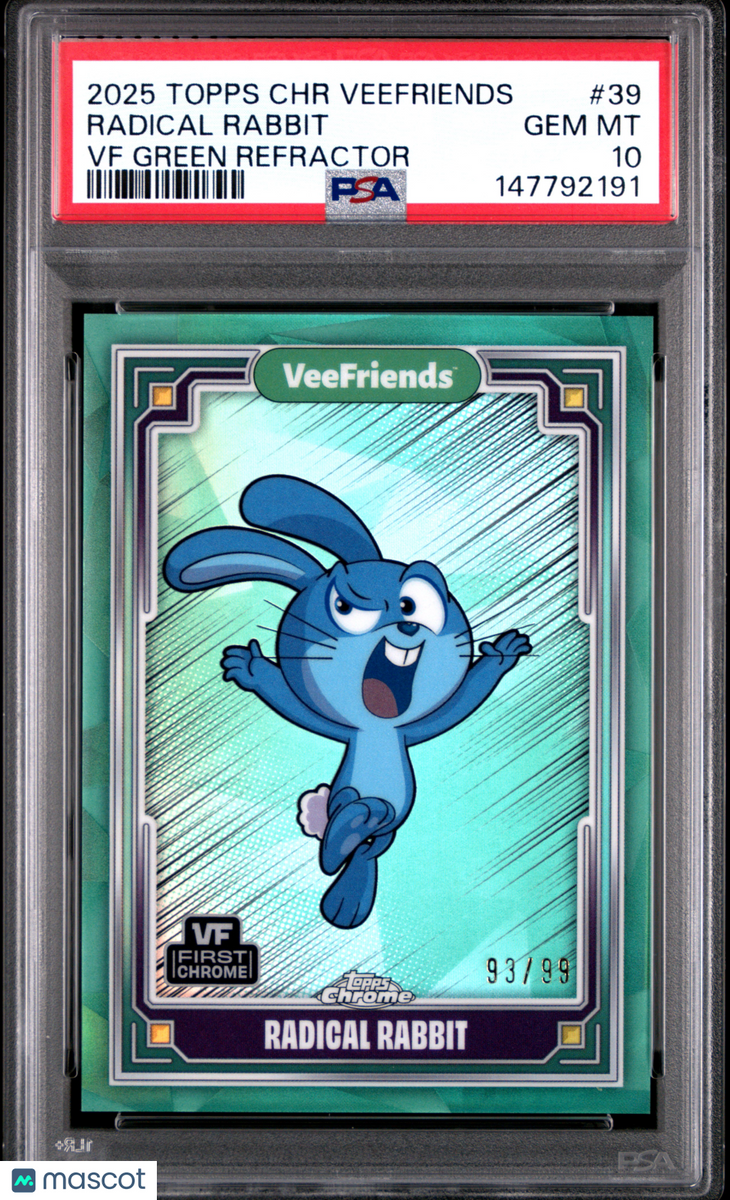 2025 Topps Chrome Veefriends Radical Rabbit #39 VF Green Refractor PSA ...